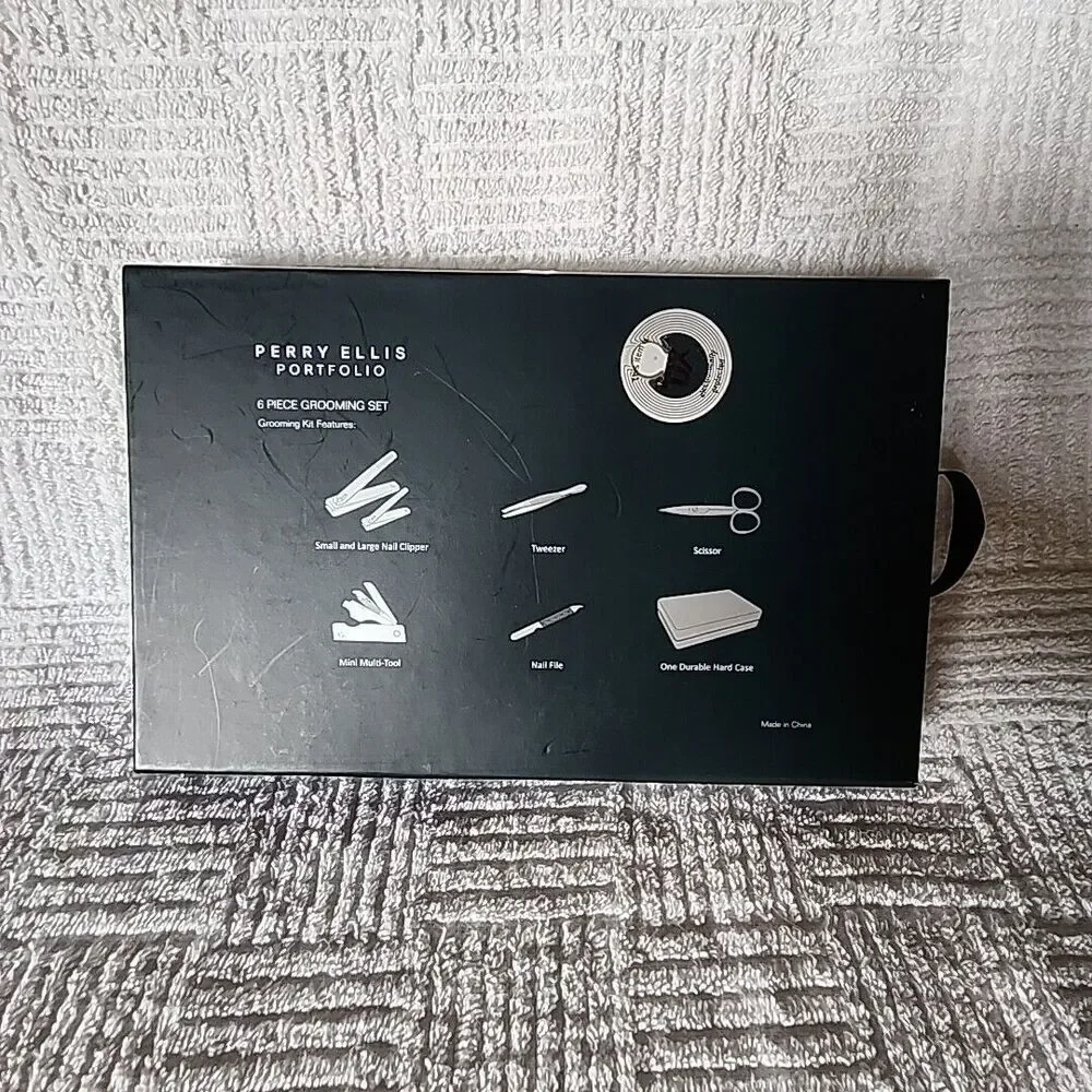 Perry Ellis Portfolio 6 Piece Grooming Set Green Case Gift Boxed New